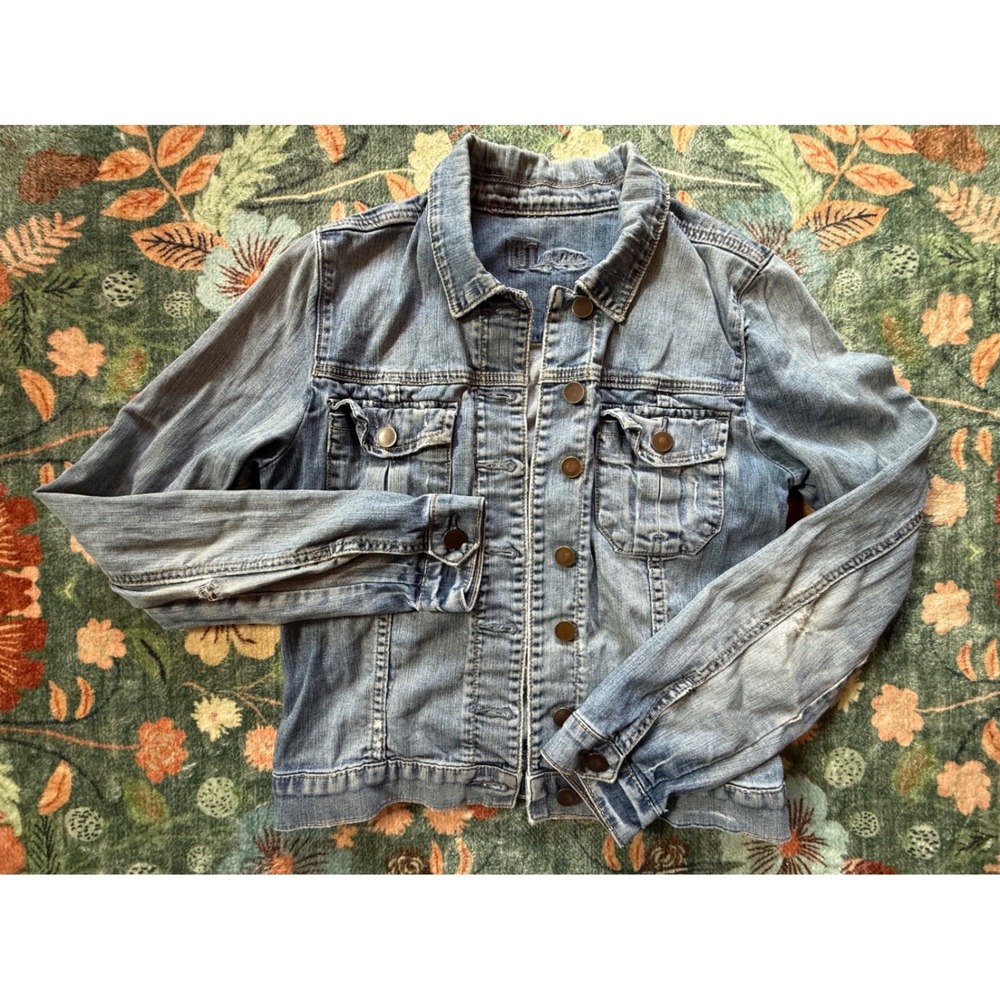 Kut from the Kloth Womens Denim Jacket Light Wash Trucker Jean Jacket Size M